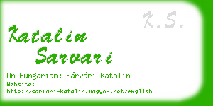 katalin sarvari business card