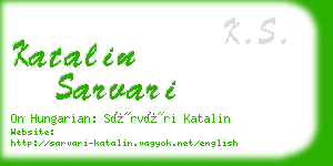 katalin sarvari business card